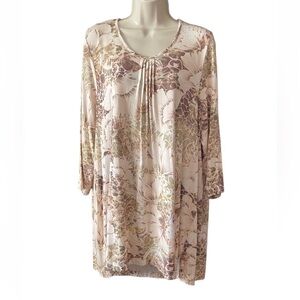 SOFT SURROUNDINGS $89 Soft Stretch Peyton Lace Print Tunic Top Size 1X Abstract